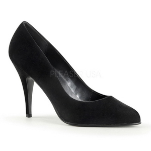 svart fl�yel 10 cm VANITY-420 spisse pumps med h�ye h�ler