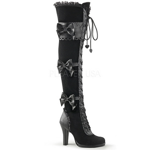 svart fl�yel 9,5 cm GLAM-300 l�rh�ye st�vler