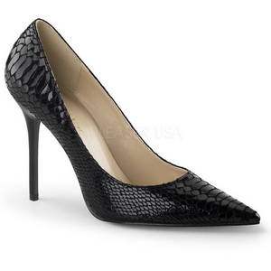 svart l�r 10 cm CLASSIQUE-20SP dame pumps sko stiletth�l