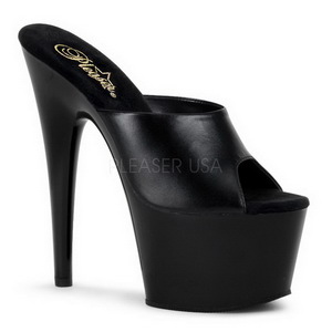 svart l�r 18 cm ADORE-701 plat� h�ye mules