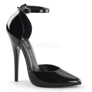 svart lakk 15 cm DOMINA-402 h�ye pumps damesko til menn