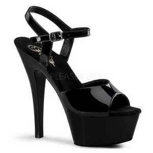 svart lakk 15 cm KISS-209 plattform hæl sko