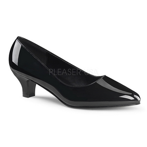 svart lakk 5 cm FAB-420W dame pumps med lave h�l