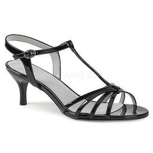 svart lakkl�r 6 cm KITTEN-06 store st�rrelser sandaler dame