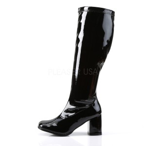 svart lakkl�r 7,5 cm GOGO-300WC damest�vler til brede l�gge