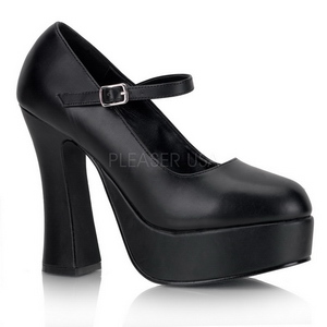 svart matt 13 cm DOLLY-50 h�ye pumps damesko til menn