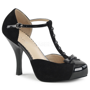 svart semsket 11,5 cm PINUP-02 store størrelser pumps sko