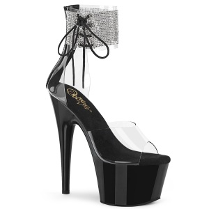 svart strass 18 cm ADORE-724RS-2 pleaser h�ye h�ler med ankelmansjett