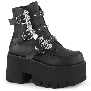svart vegan 9 cm ASHES-55 demoniacult ankelst�vletter plat�