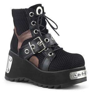 svart vegan 9 cm SCENE-53 lolita ankelst�vletter plat�