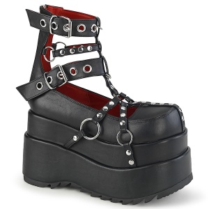 svarte 11,5 cm BEAR-28 emo maryjane sko - plat�sko med spenne