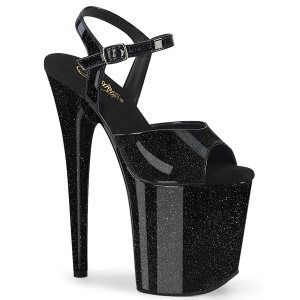svarte h�ye h�ler 20 cm FLAMINGO-809GP glitter plat� h�ye h�ler