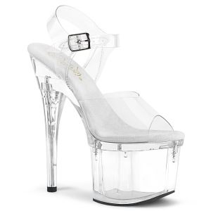 transparent 18 cm ESTEEM-708 h�yh�lte sandaler - pole dance sandaler