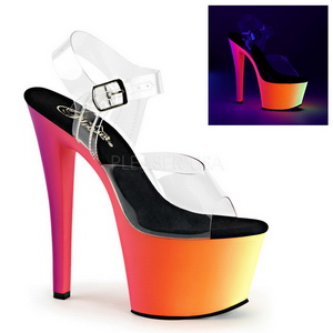 transparent 18 cm RAINBOW-308UV h�yh�lte sandaler neon plat�