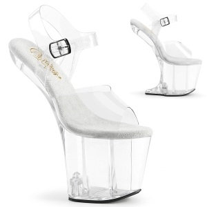 transparent 20 cm CRAZE-808 pleaser h�ye h�ler pony plat�