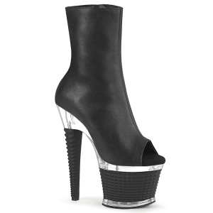vegan 18 cm SPECTATOR-1012 h�yh�lte ankelboots - �pen t� plat�boots svart