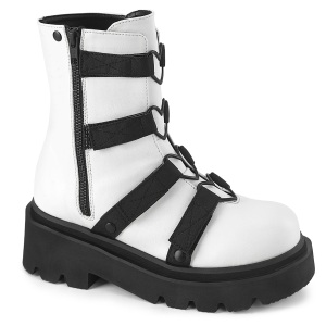 vegan 6,5 cm RENEGADE-50 demoniacult alternative plat�boots hvit