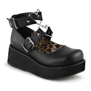 vegan 6 cm DemoniaCult SPRITE-02 svarte mary jane pumps