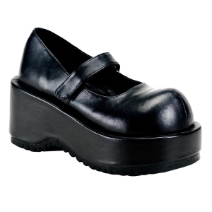 vegan 8,5 cm DemoniaCult DOLLIE-01 svarte mary jane pumps