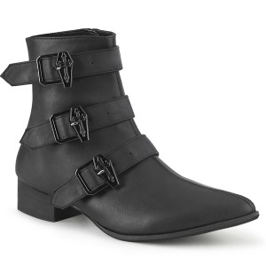 vegan WARLOCK-50-C spisse boots - herre winklepicker boots 3 spenner