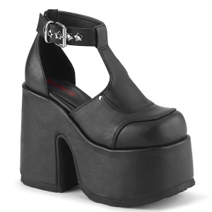 vegan blokkh�l sko 13 cm CAMEL-103 chunky sko h�ye h�ler plat�sko