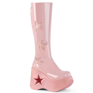 vegan rosa 13 cm DYNAMITE-218 emo punk wedge plat�st�vler med kileh�ler