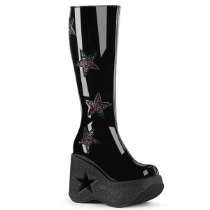 vegan svart 13 cm DYNAMITE-218 emo punk wedge plat�st�vler med kileh�ler
