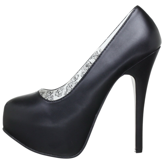 Plateau pumps zwart met glitter M886-Black - Fashionunderground