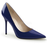 blå lakk 10 cm CLASSIQUE-20 store størrelser stilettos sko