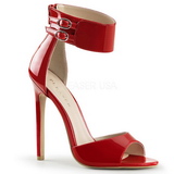 rød lakkert 13 cm SEXY-19 høye fest sandaler med hæl