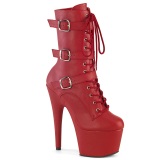 ADORE-1043 - 18 cm platform high heel boots vegan red