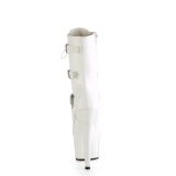 ADORE-1043 - 18 cm platform h�yh�lte boots vegan hvite