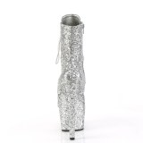 ADORE-GWR 18 cm pleaser h�ye h�ler boots glitter s�lv