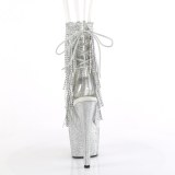BEJ-1017RSF-7 - 18 cm pleaser h�ye h�ler boots strass transparent