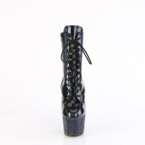 BEJ-1020-7 - 18 cm pleaser høye hæler boots strass svart