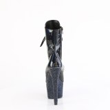 BEJ-1020-7 - 18 cm pleaser h�ye h�ler boots strass svart