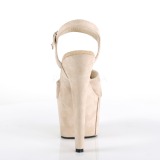 Beige Leatherette 18 cm ADORE-709FS high heeled sandals