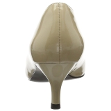 Beige Patent 6,5 cm KITTEN-01 big size pumps shoes