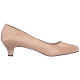 Beige Varnished 5 cm FAB-420W Pumps with low heels