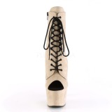 Beige faux suede 18 cm ADORE-1021FS Pole dancing ankle boots