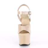 Beige high heels 18 cm SKY-308N JELLY-LIKE stretch material platform high heels