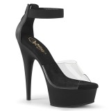 Black 15 cm DELIGHT-624 pleaser high heels with ankle straps