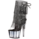 Black 18 cm ADORE-1017RSFT womens fringe ankle boots high heels