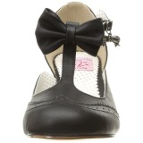 Black 7,5 cm retro vintage FLAPPER-11 Pinup Pumps Shoes with Low Heels