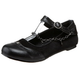 Black DAISY-07 gothic mary jane ballerina shoes flat heels