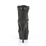 Black Faux Suede 15 cm DELIGHT-600TL-02 pleaser ankle boots platform