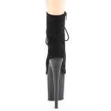 Black Faux Suede 20 cm FLAMINGO-1020FST Exotic pole dance ankle boots