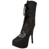 Black Glitter 14,5 cm Burlesque TEEZE-31G Platform Pumps Shoes