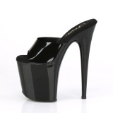 Black Jelly-Like 20 cm FLAMINGO-801N Exotic stripper high heel mules