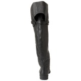 Black Leather 4 cm MAVERICK-2045 Thigh High Boots for Men